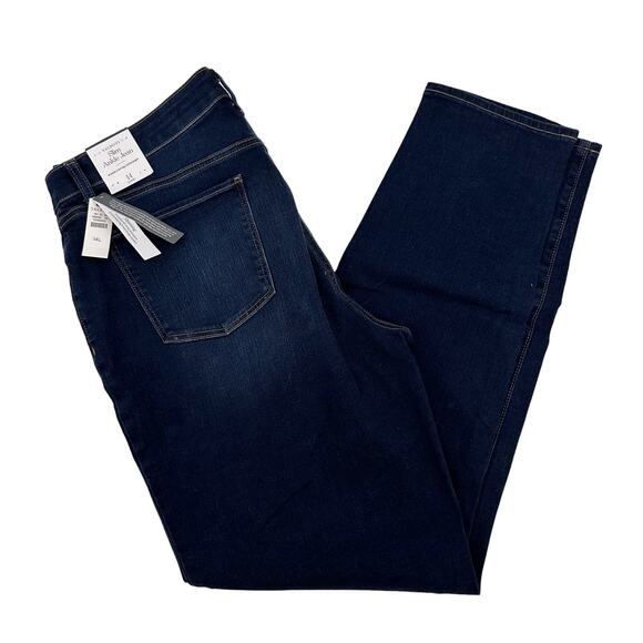 Talbots Slim Ankle Dark Wash Jeans Womens 14L Blue Denim Mid Rise Cotton Blend - Picture 2 of 9